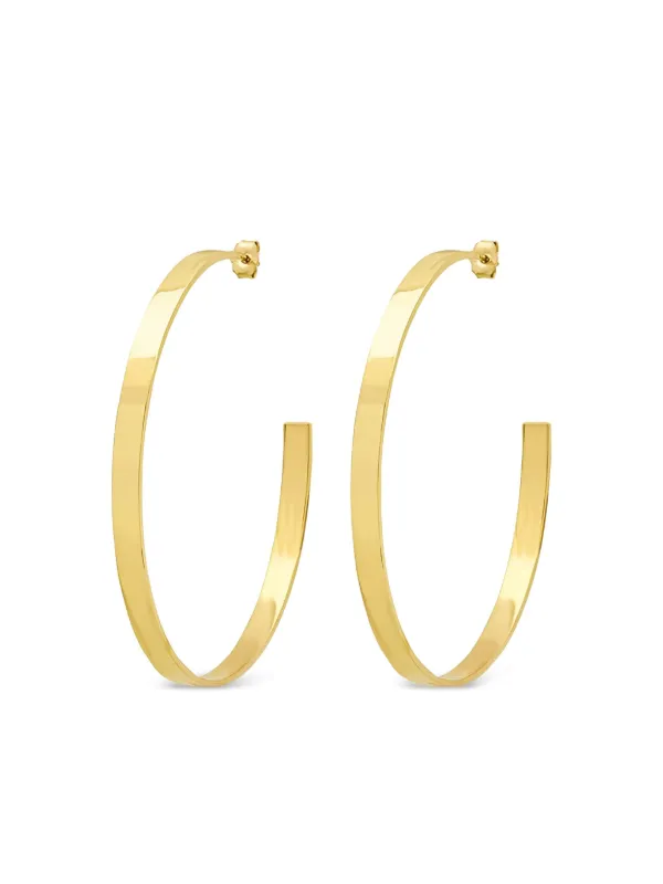 Jennifer Meyer 18K Yellow Gold Flat Hoops Earrings