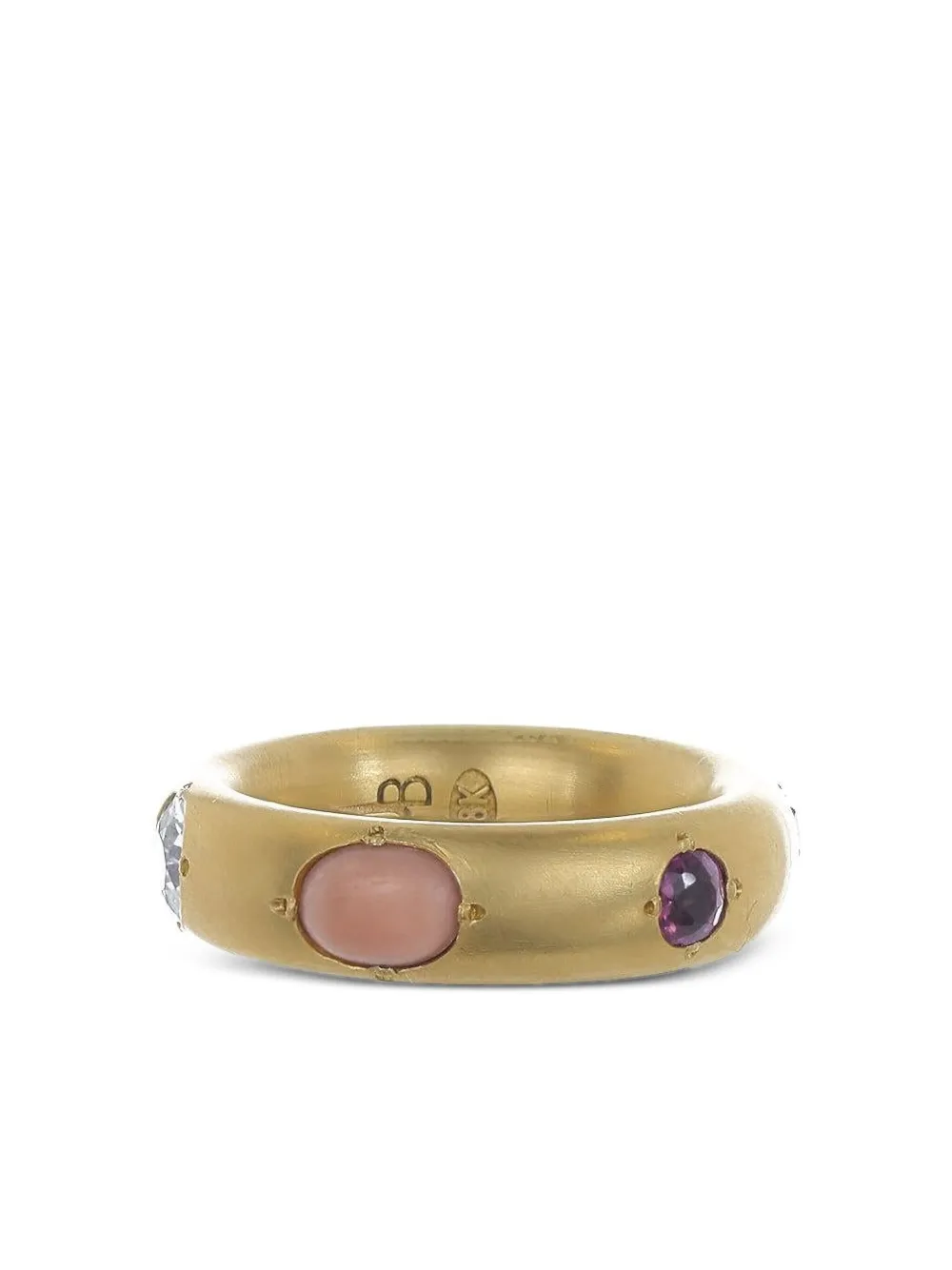 Jenna Blake 18k Yellow Gold Gypsy Multi-stone Ring In Gold