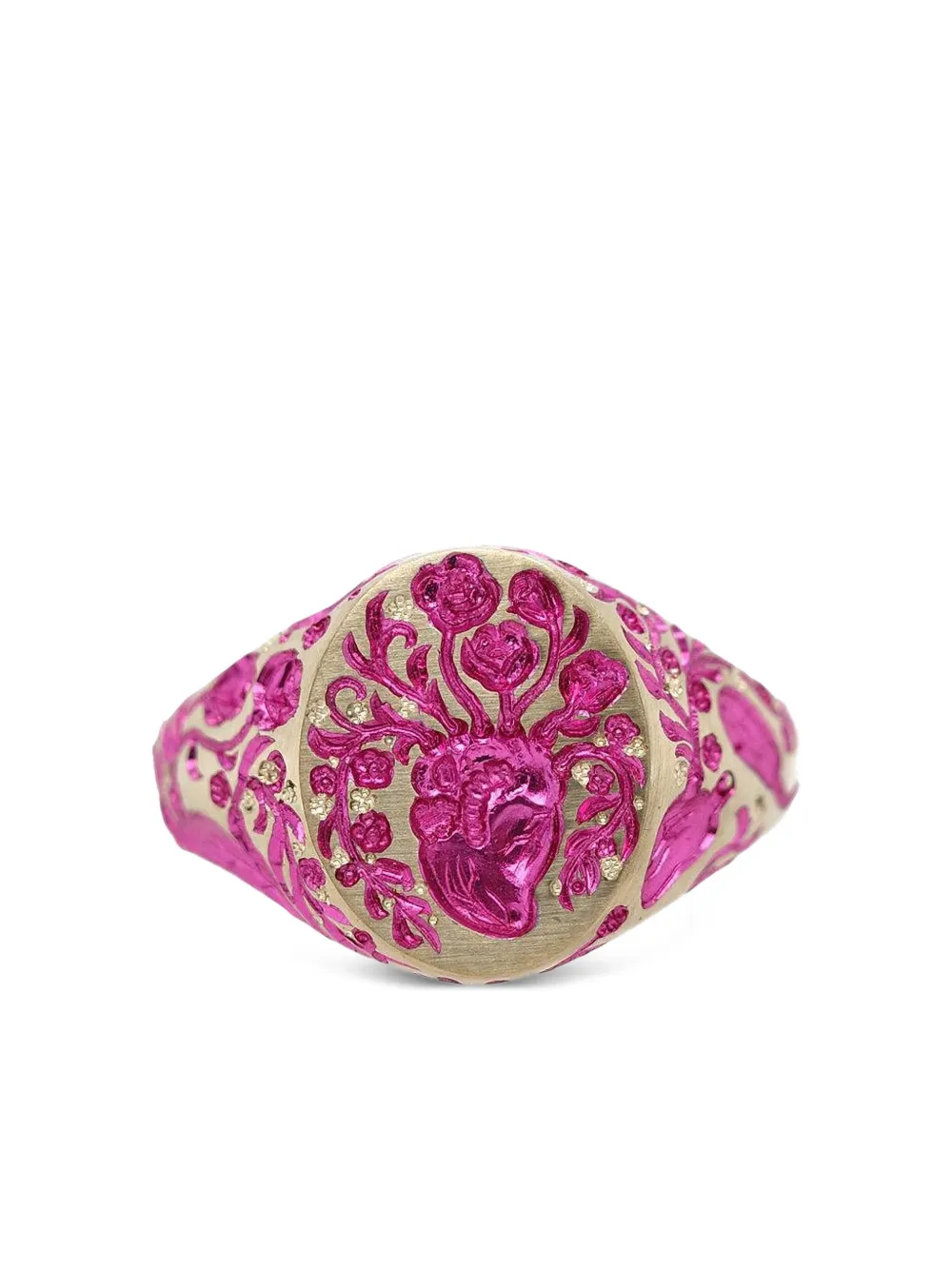 Castro Smith 9k Yellow Gold Heart Signet Ring