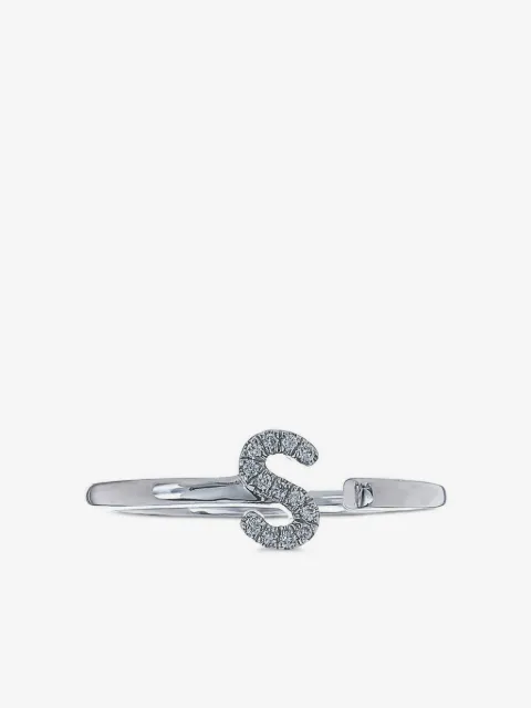 Dana Rebecca Designs 14K white gold Single Initial diamond ring