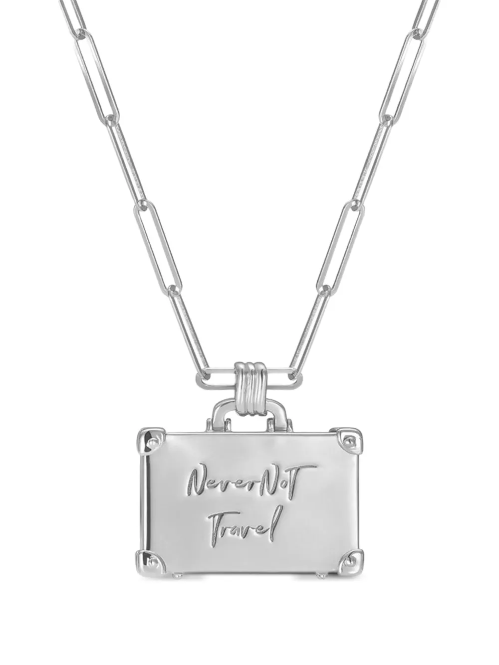 Nevernot 14kt Weekend Trip Suitcase Weißgoldhalskette mit Saphir | Echtschmuck | Image 2