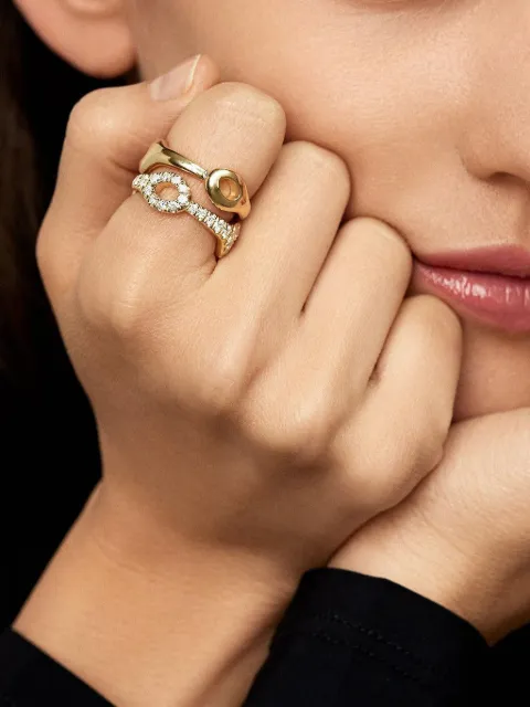 Melissa Kaye 18K yellow gold medium diamond Lola ring