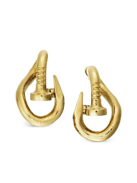 David Webb aretes Bent Nail en oro amarillo de 18kt