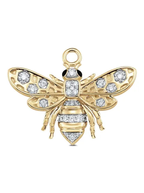 Sara Weinstock 18K yellow gold medium Queen Bee diamond necklace charm