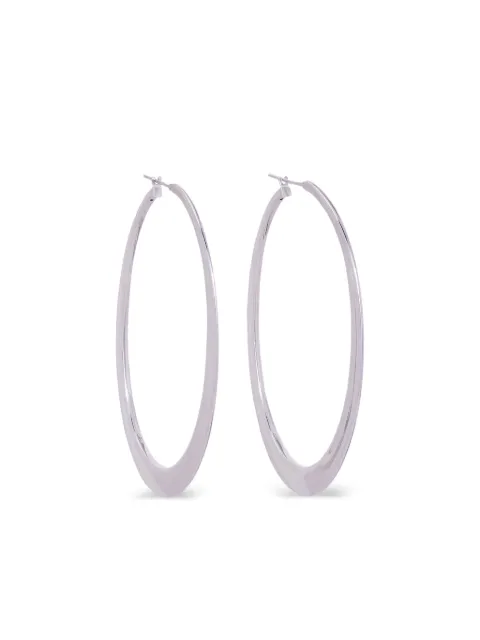 Sidney Garber 18K white gold crescent hoops earrings