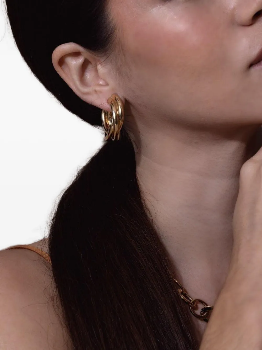 Sidney Garber 18k Yellow Gold Triple Intertwined Hoop Earrings In Gold