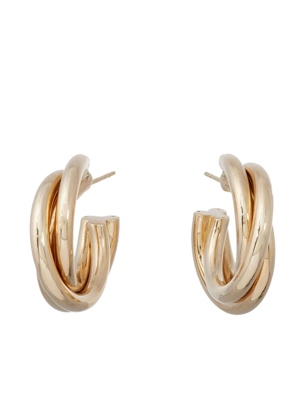 Sidney Garber 18k Yellow Gold Triple Intertwined Hoop Earrings In Gold
