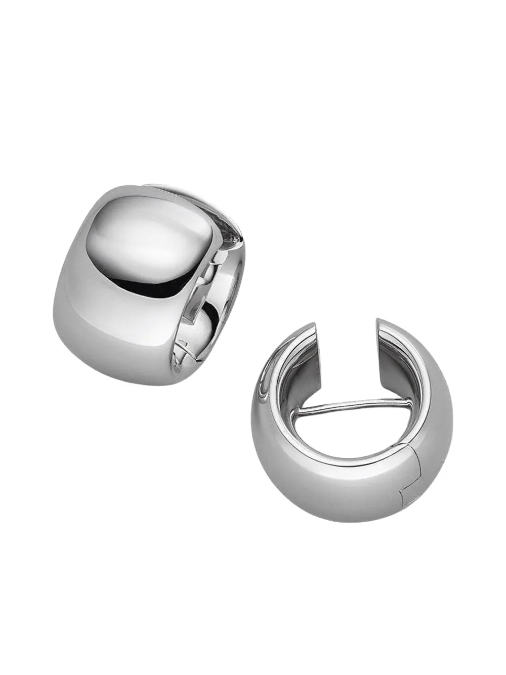 Isabelle Fa 18k White Gold Ellipse Creole Earrings In Neutral