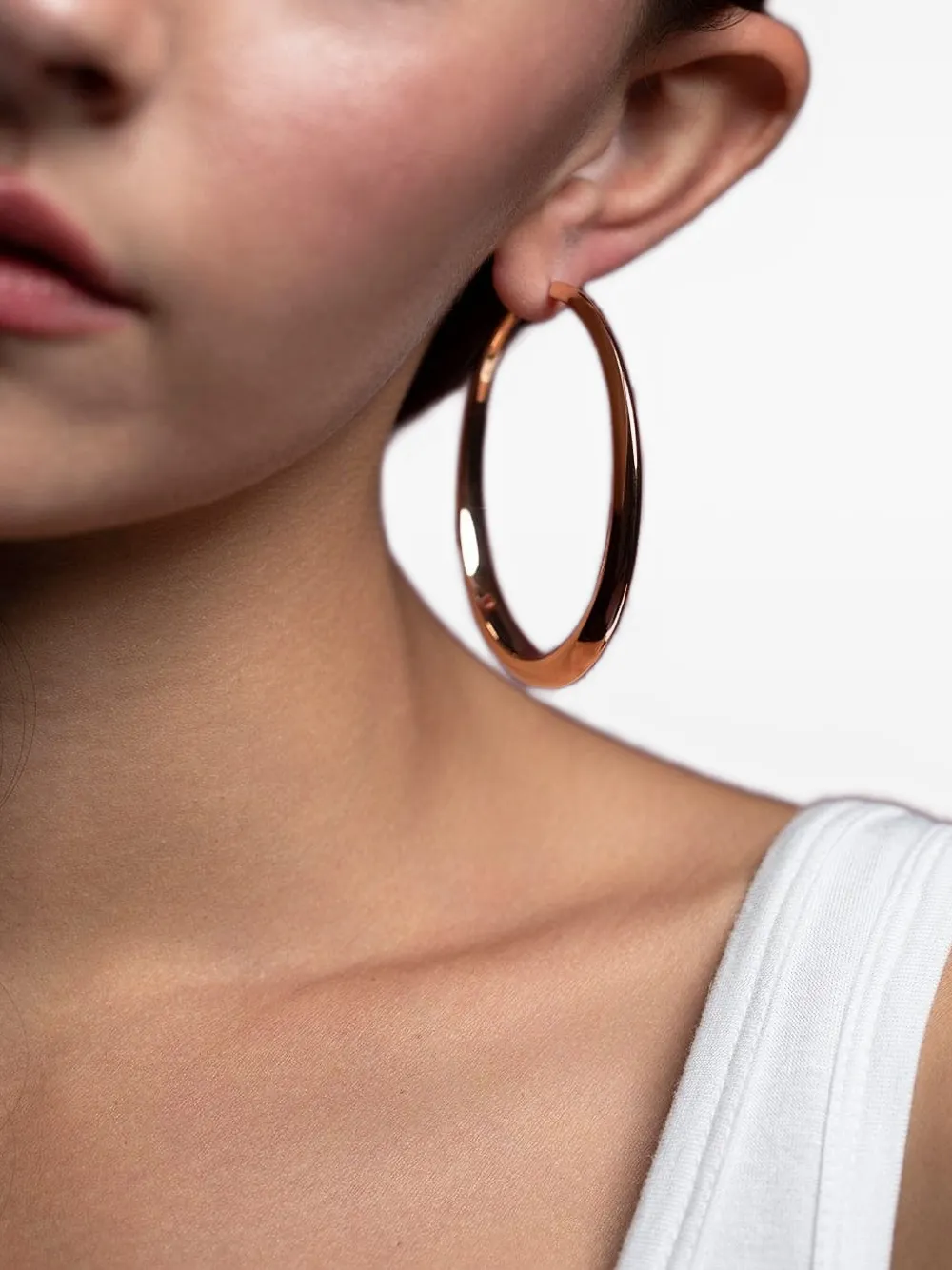Sidney Garber Orecchini a cerchio Crescent in oro rosa 18 carati