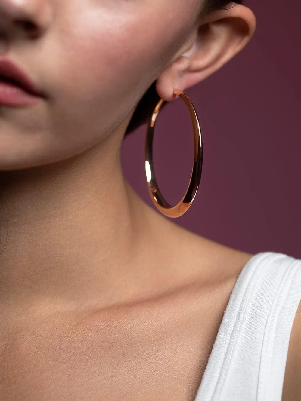 Sidney Garber 18k Rose Gold Crescent Hoop Earrings In Pink