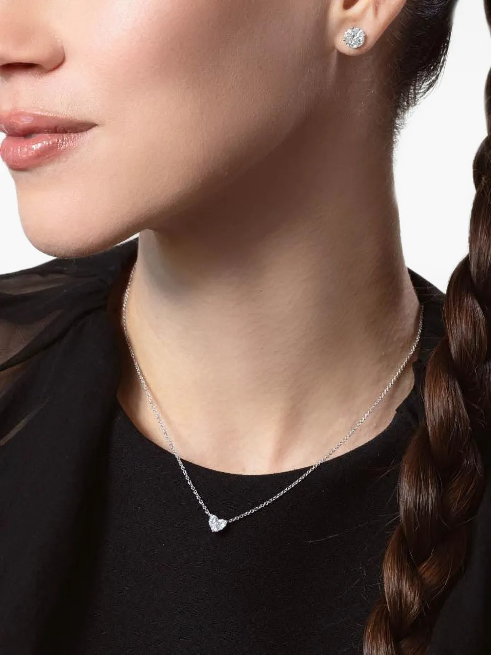 18k White Gold Diamond Illusion Earrings