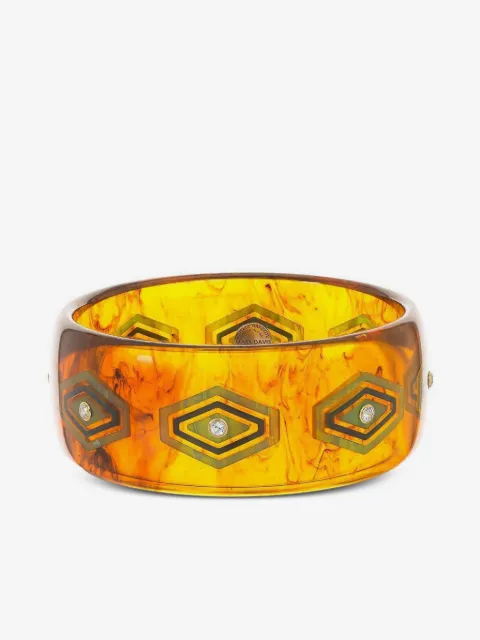 Mark Davis 18K yellow gold sapphire bakelite bangle bracelet