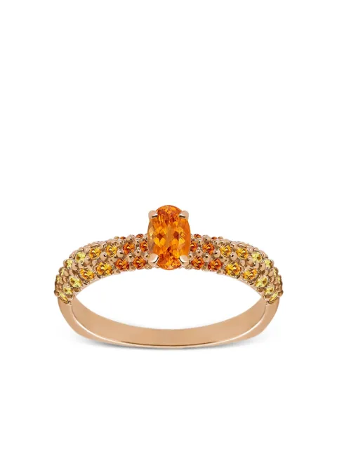 FULLORD 18K rose gold Eternity diamonds and sapphire ring