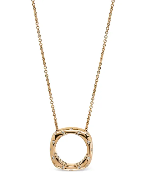 FULLORD 18K yellow gold scattered diamond Scarf Ring Ghost necklace