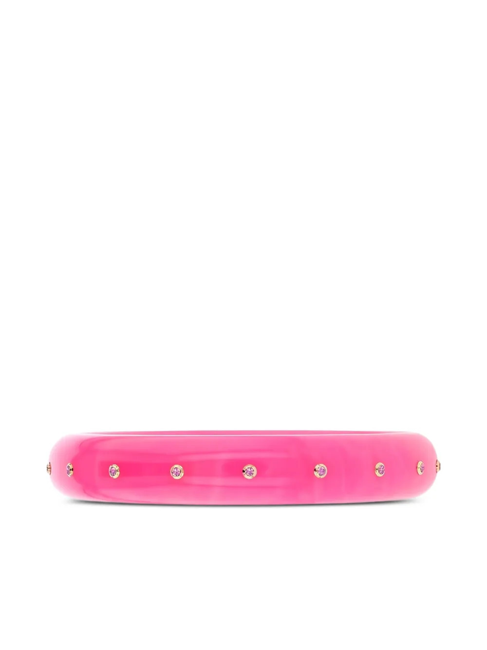 Mark Davis 18k Yellow Gold Pink Sapphire Bangle In Pink