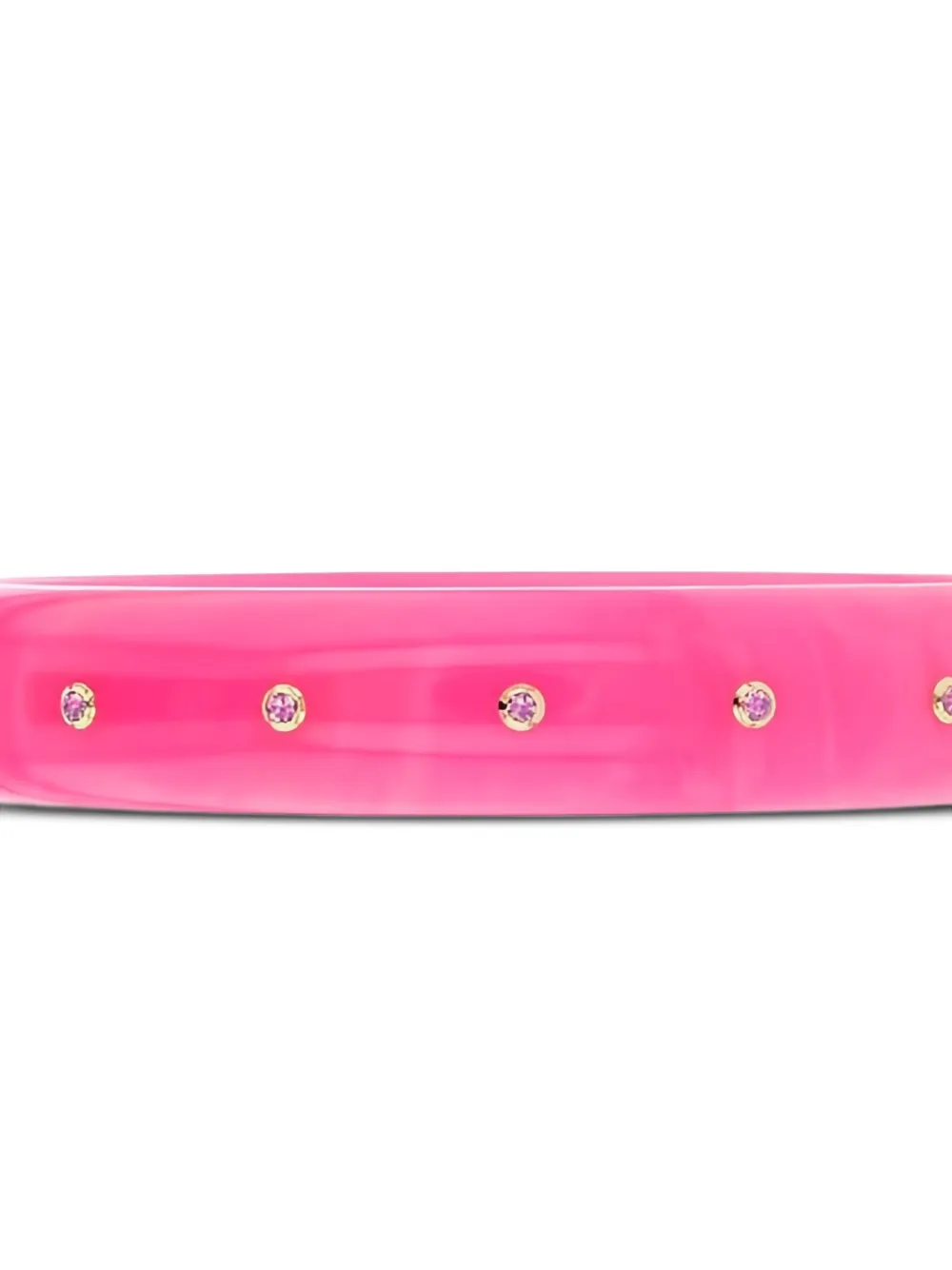 Mark Davis 18k Yellow Gold Pink Sapphire Bangle In Pink