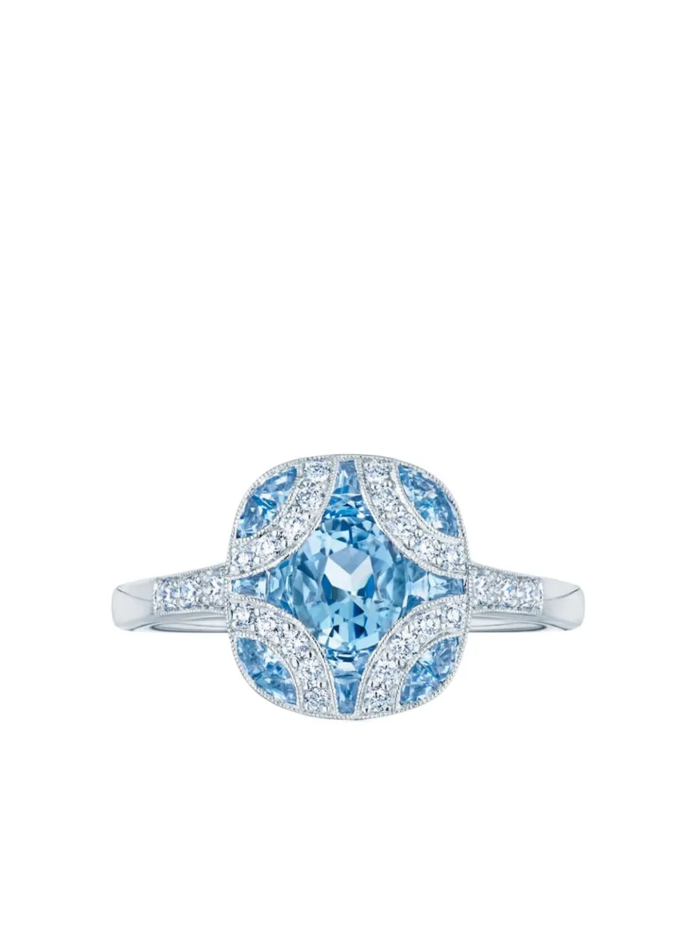 KWIAT Anello Argyle in oro bianco 18 carati con acquamarina e diamanti - Blu