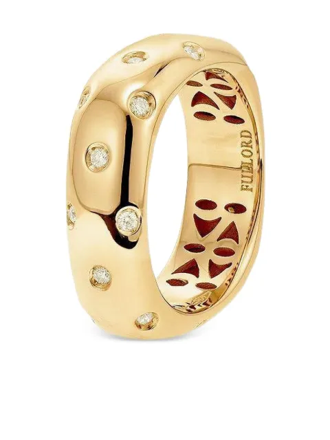 FULLORD anillo Ghost Belt en oro amarillo de 18kt con diamantes