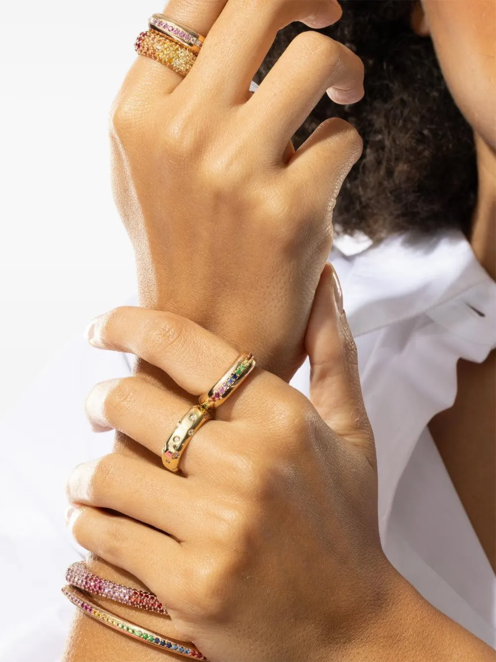 Fullord 18k Yellow Gold Ghost Belt Diamond Ring In Gold