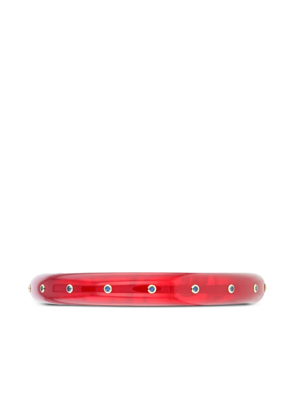 Mark Davis 18k Yellow Gold Sapphire Bangle In Red