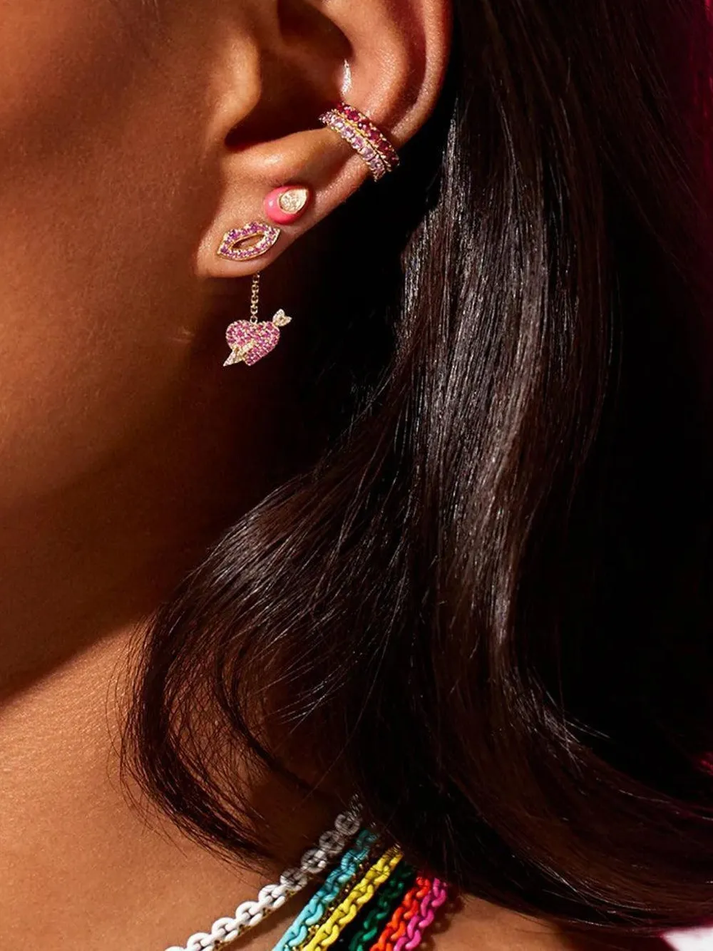Robinson Pelham 14k Yellow Gold Lips Earring In Brown