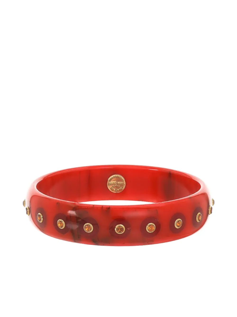 Mark Davis Bracciale rigido piccolo in oro giallo 18 carati con bachelite e citrini - Rosso