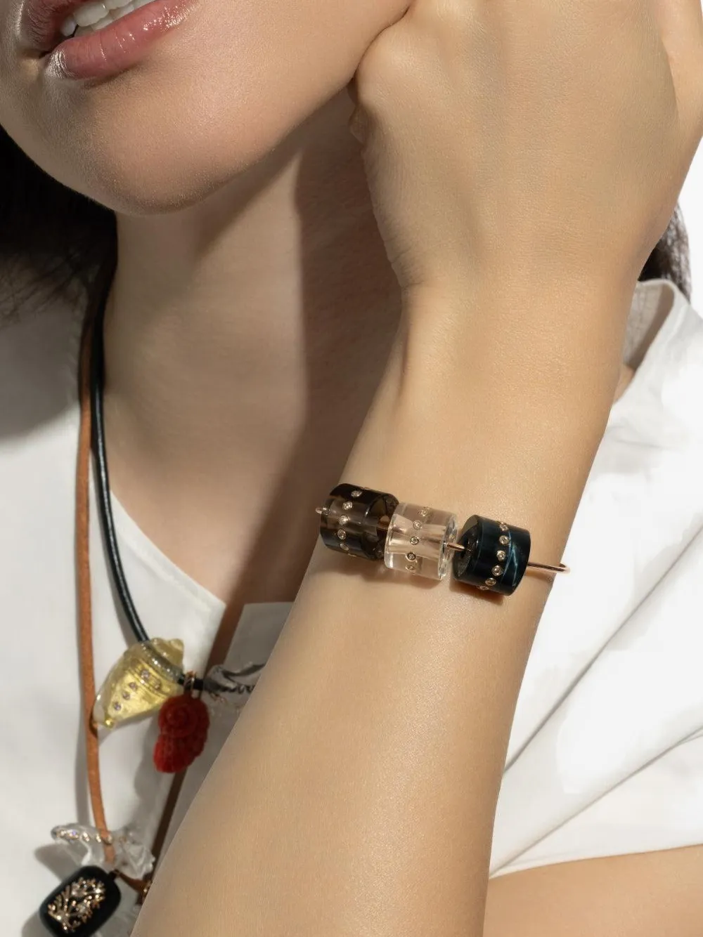 Dezso 18k Rose Gold Classic Wave Wire Bracelet In Gold
