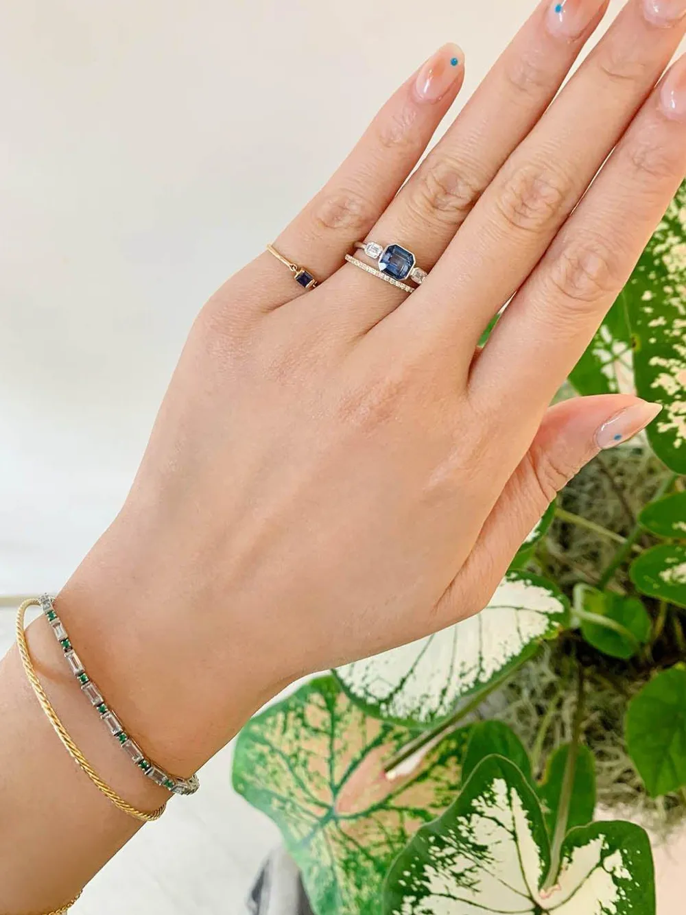 Yi Collection Platinum Aquamarine Bracelet In Metallic