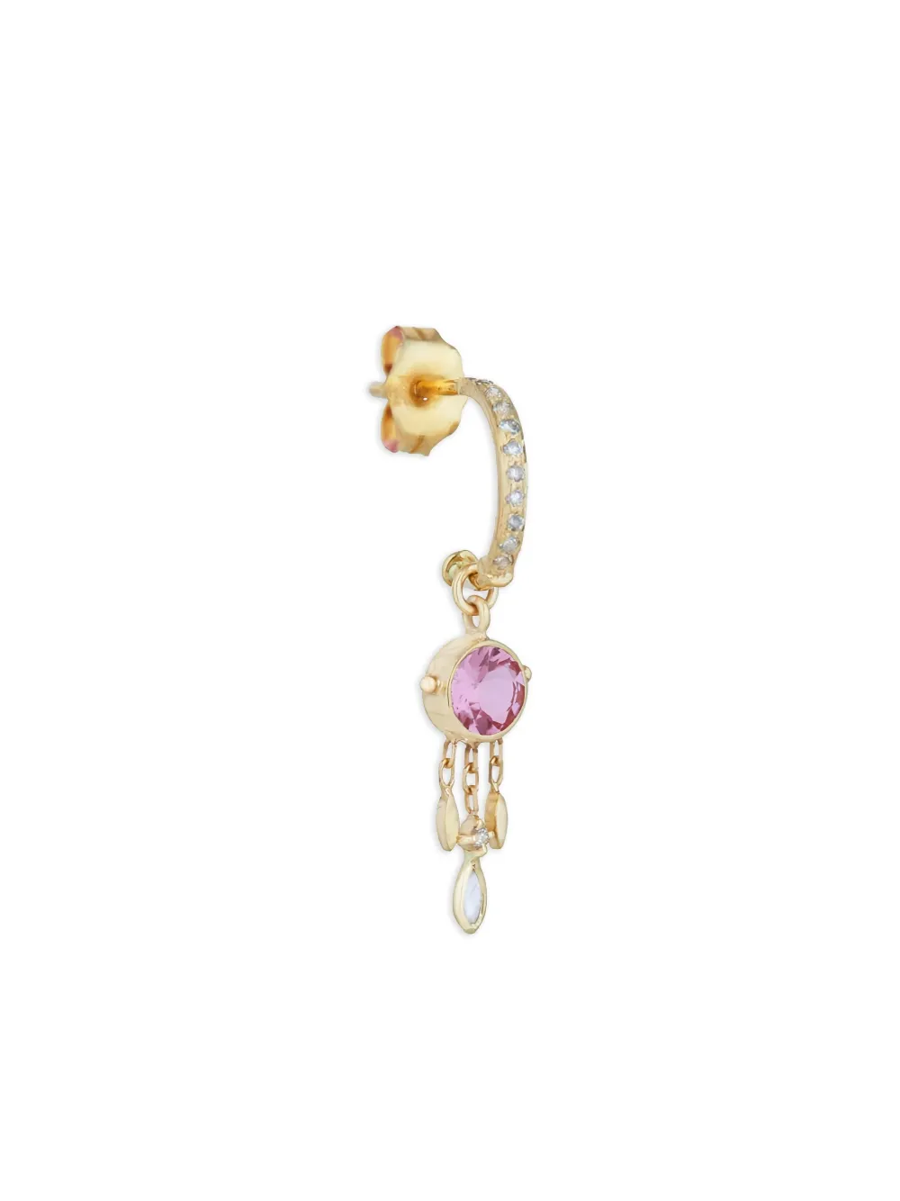 Celine Daoust 14kt Yellow Gold Tourmaline Hoop Earring In Gold