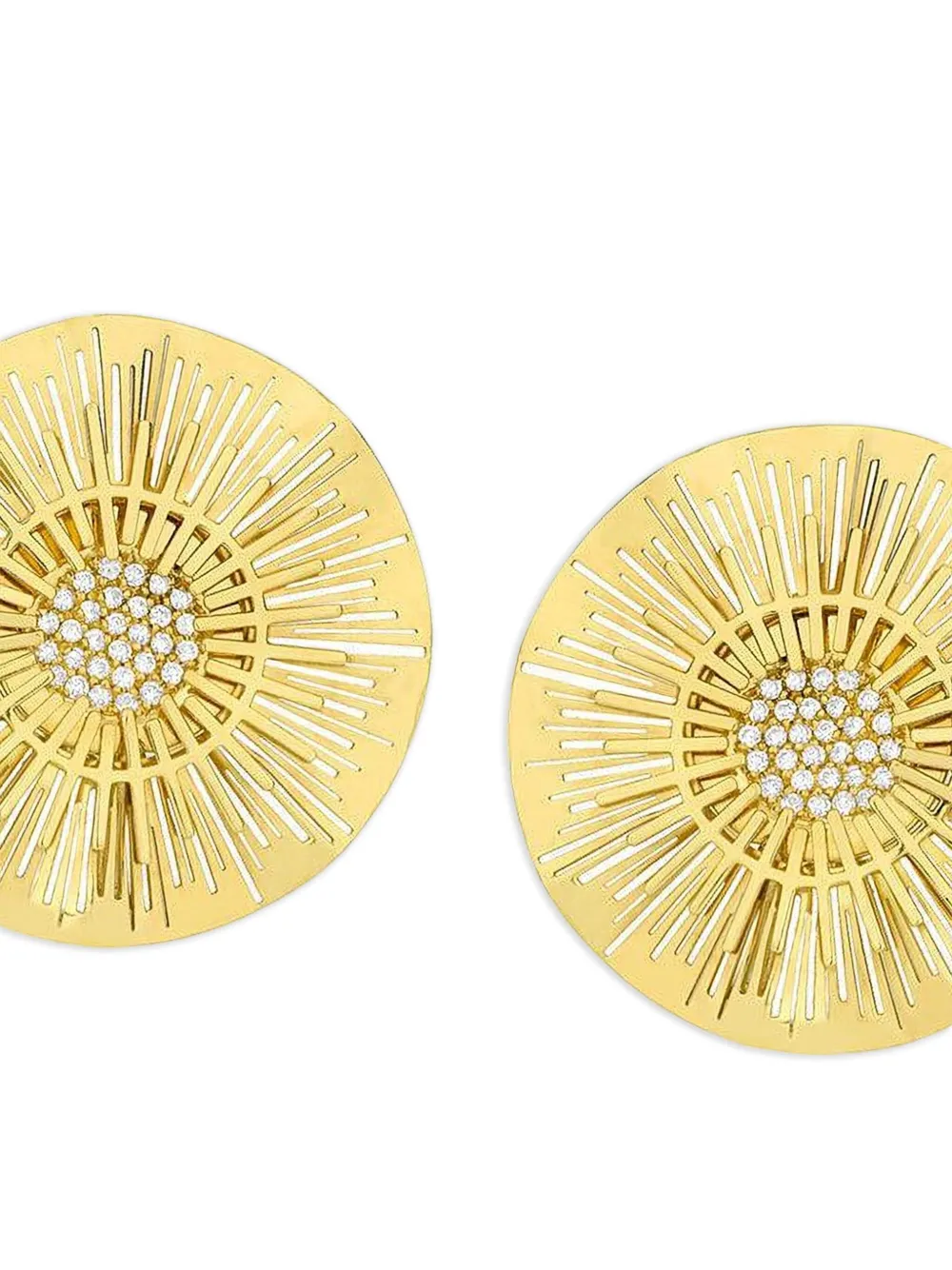Carol Kauffmann 18k Yellow Gold Explosion Diamond Earrings In Gold