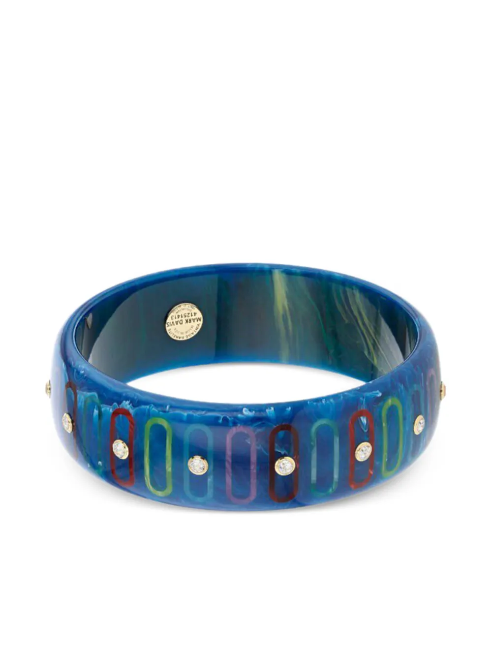 Mark Davis 18k Yellow Gold Bakelite Bracelet In Blue