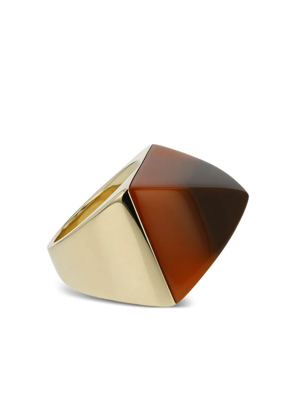 Mark Davis 18k Yellow Gold Kendall Bakelite Ring In Brown