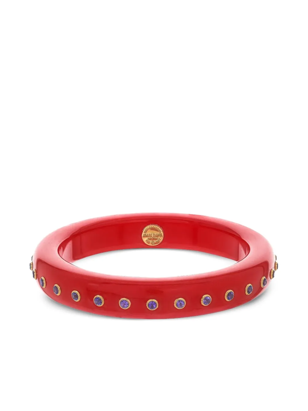 Mark Davis 18k Yellow Gold Amethyst Bakelite Bangle In Red