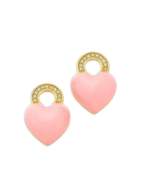 BUDDHA MAMA 20K yellow gold Heart diamond earring charms 