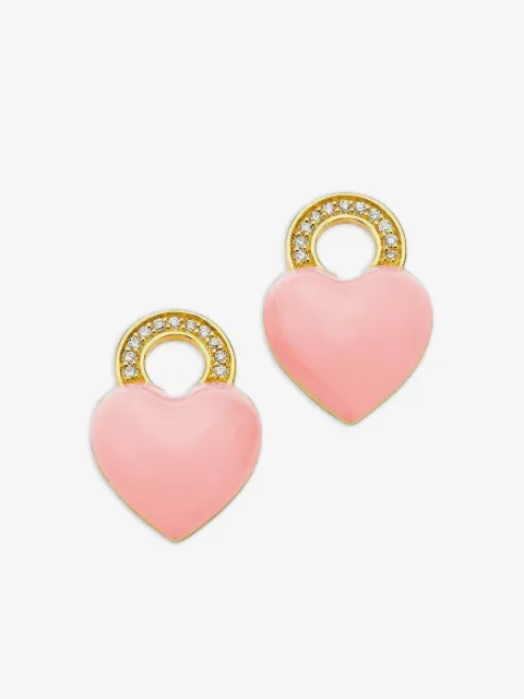 BUDDHA MAMA 20K yellow gold Heart diamond earring charms 