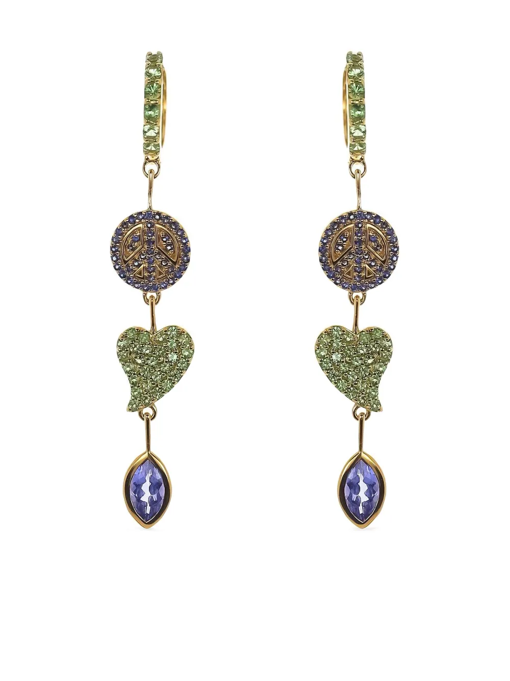 BUDDHA MAMA マルチストーン ピアス 20Kイエローゴールド - ゴールドトーン BUDDHA MAMA マルチストーン ピアス 20Kイエローゴールド - ゴールドトーン