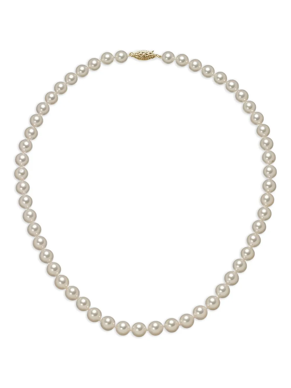 Baggins 14k Yellow Gold Classic Akoya Pearl Necklace In Metallic