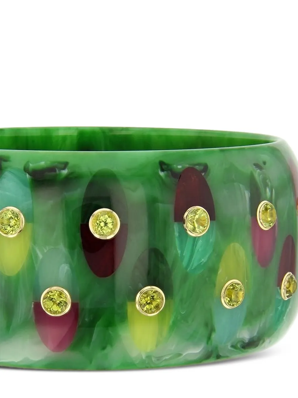 Mark Davis 18k Yellow Gold Bakelite Peridot Bracelet In Green