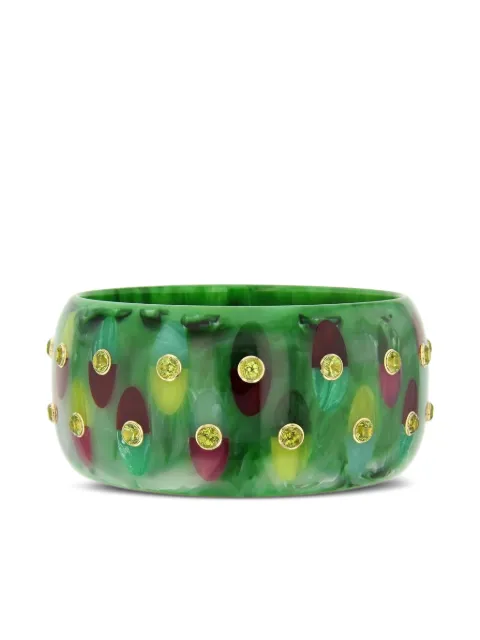Mark Davis 18K yellow gold bakelite peridot bracelet