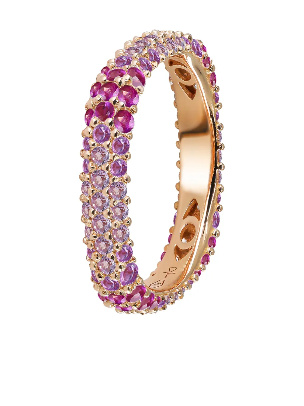 FULLORD Anello Eternity in oro rosa 18 carati con diamanti