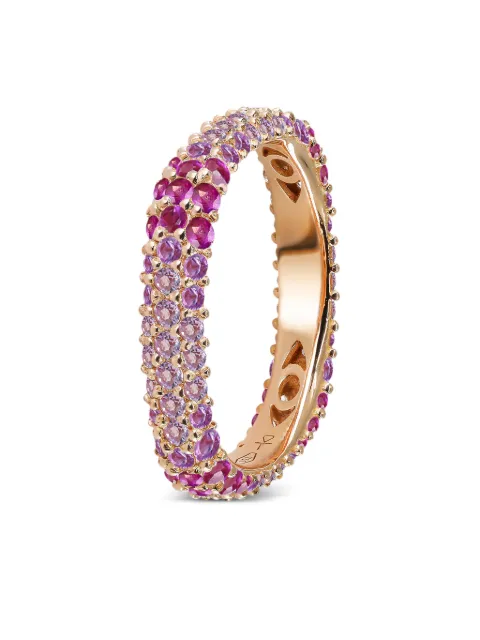 FULLORD bague Eternity en or rose 18ct pavée de diamants