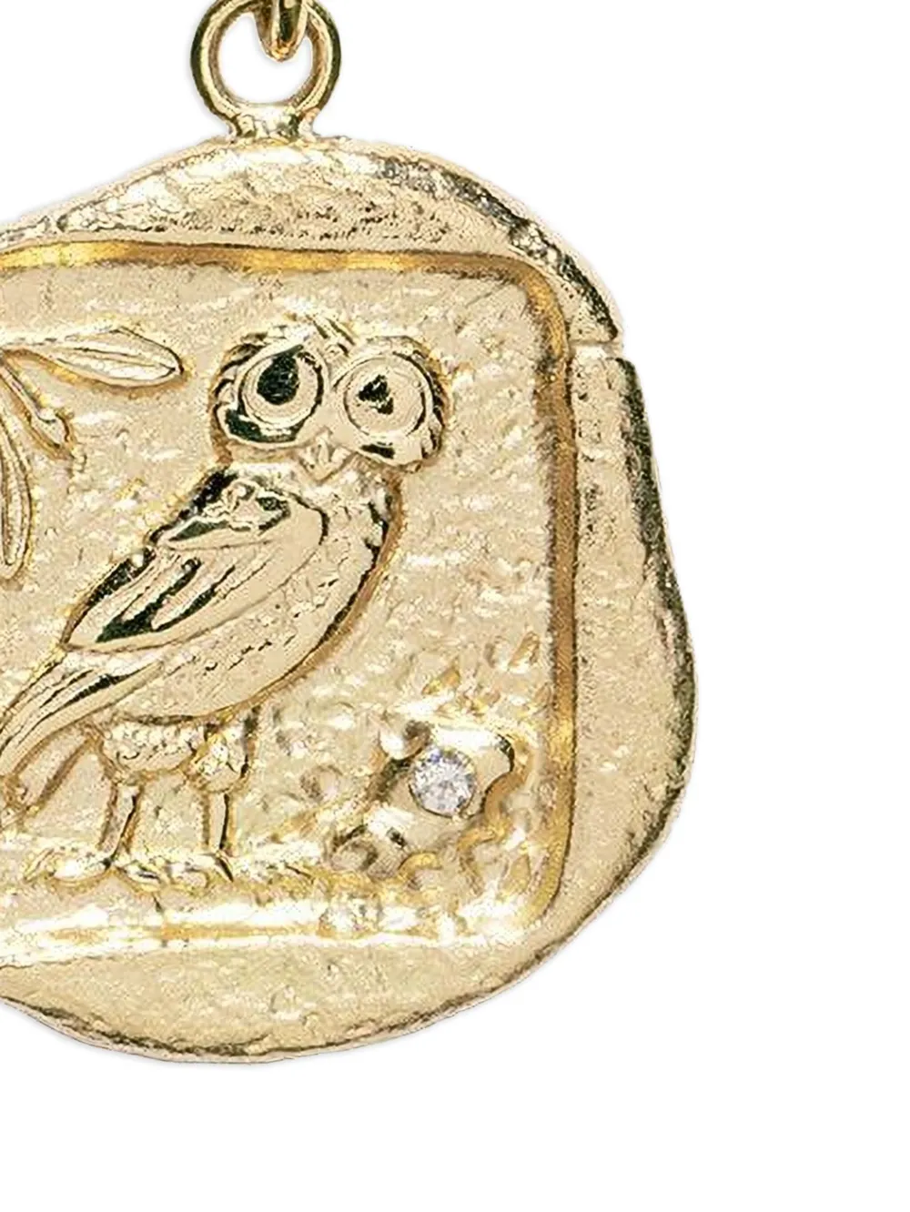 18k Yellow Gold Owl Athena Diamond Pendent