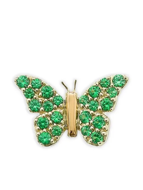 ROBINSON PELHAM 14K yellow gold Stud Club Butterfly tsavorite earrings