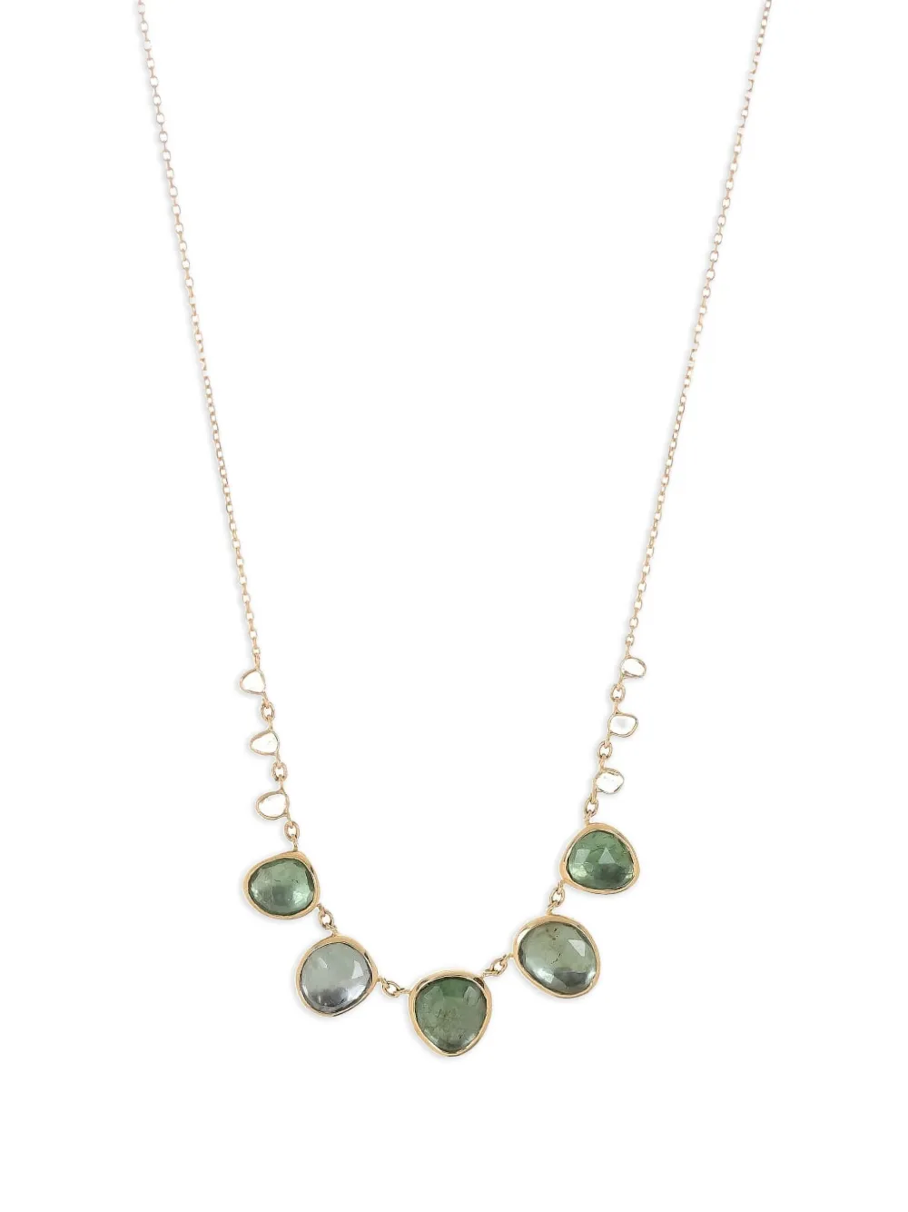 Celine Daoust 14k Yellow Gold Tourmaline And Diamond Necklace In Gold