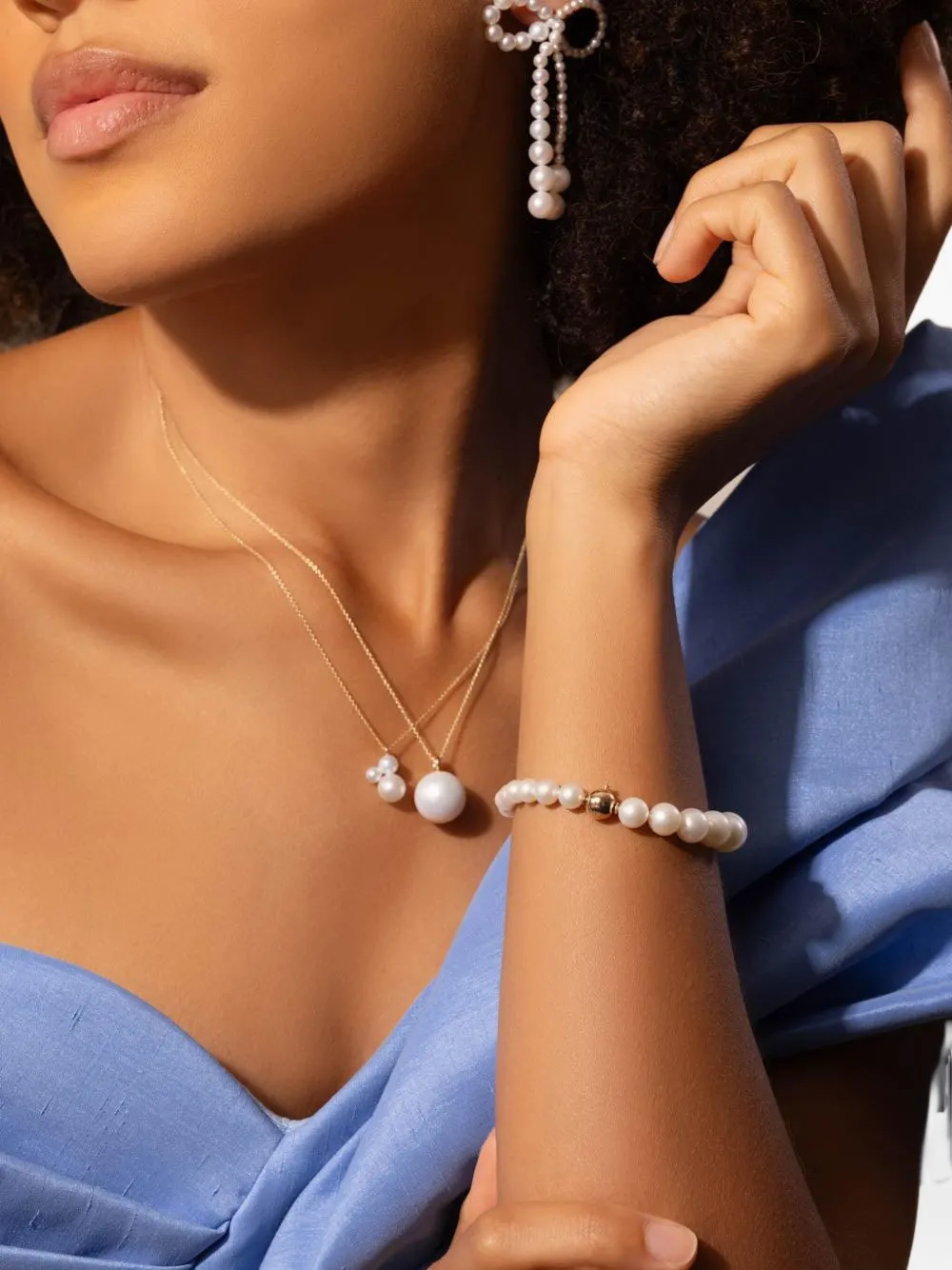 Sophie Bille Brahe 14k Yellow Gold Peggy Pearl Bracelet In White