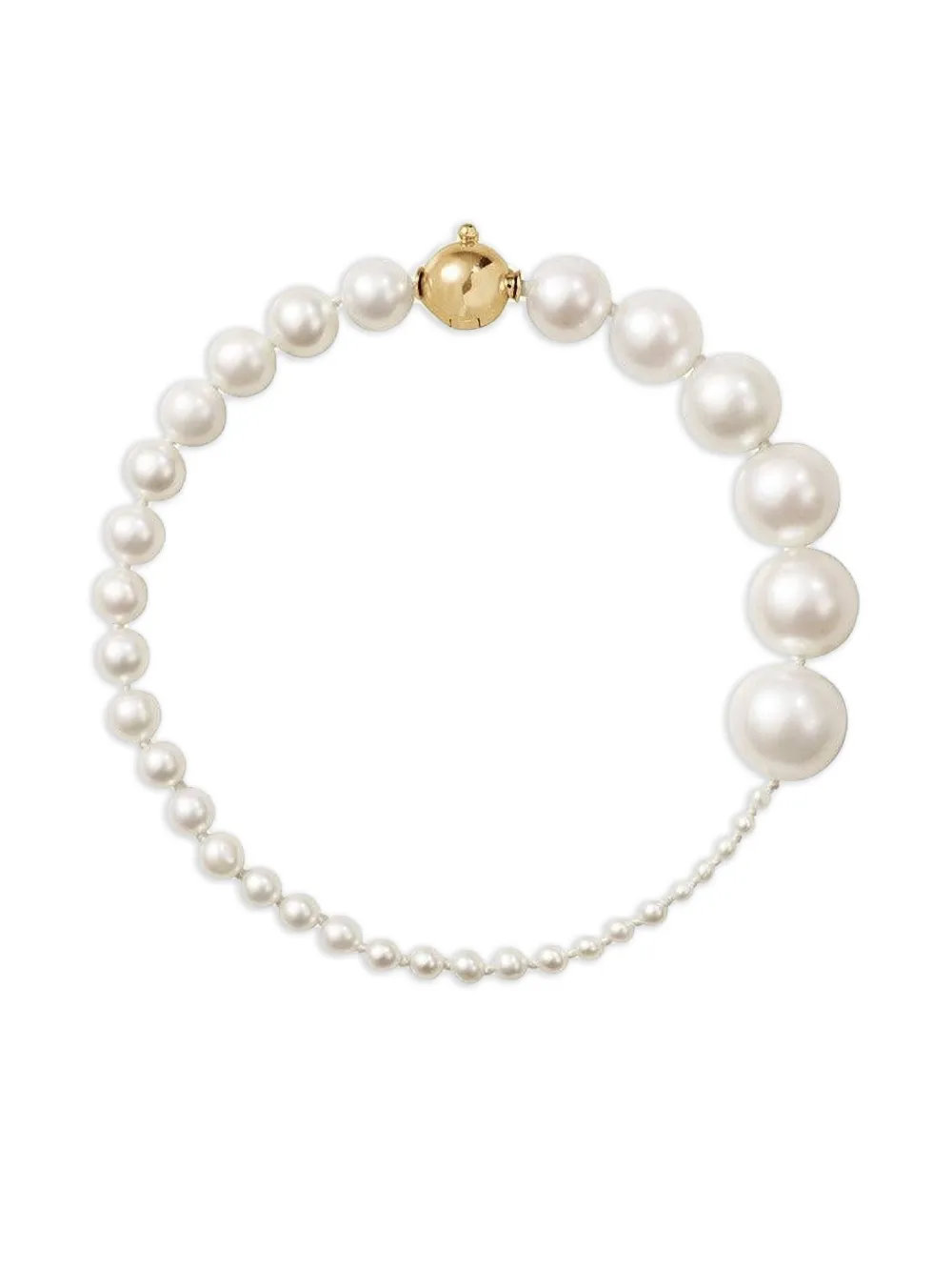 Sophie Bille Brahe 14k Yellow Gold Peggy Pearl Bracelet In White