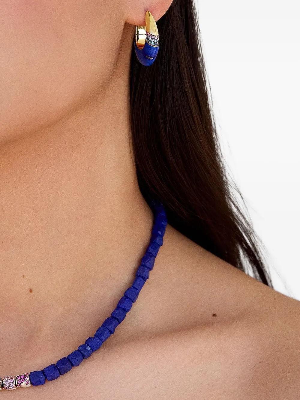 EMILY P. WHEELER オーバル マルチストーン ピアス 18Kイエローゴールド - ゴールドトーン