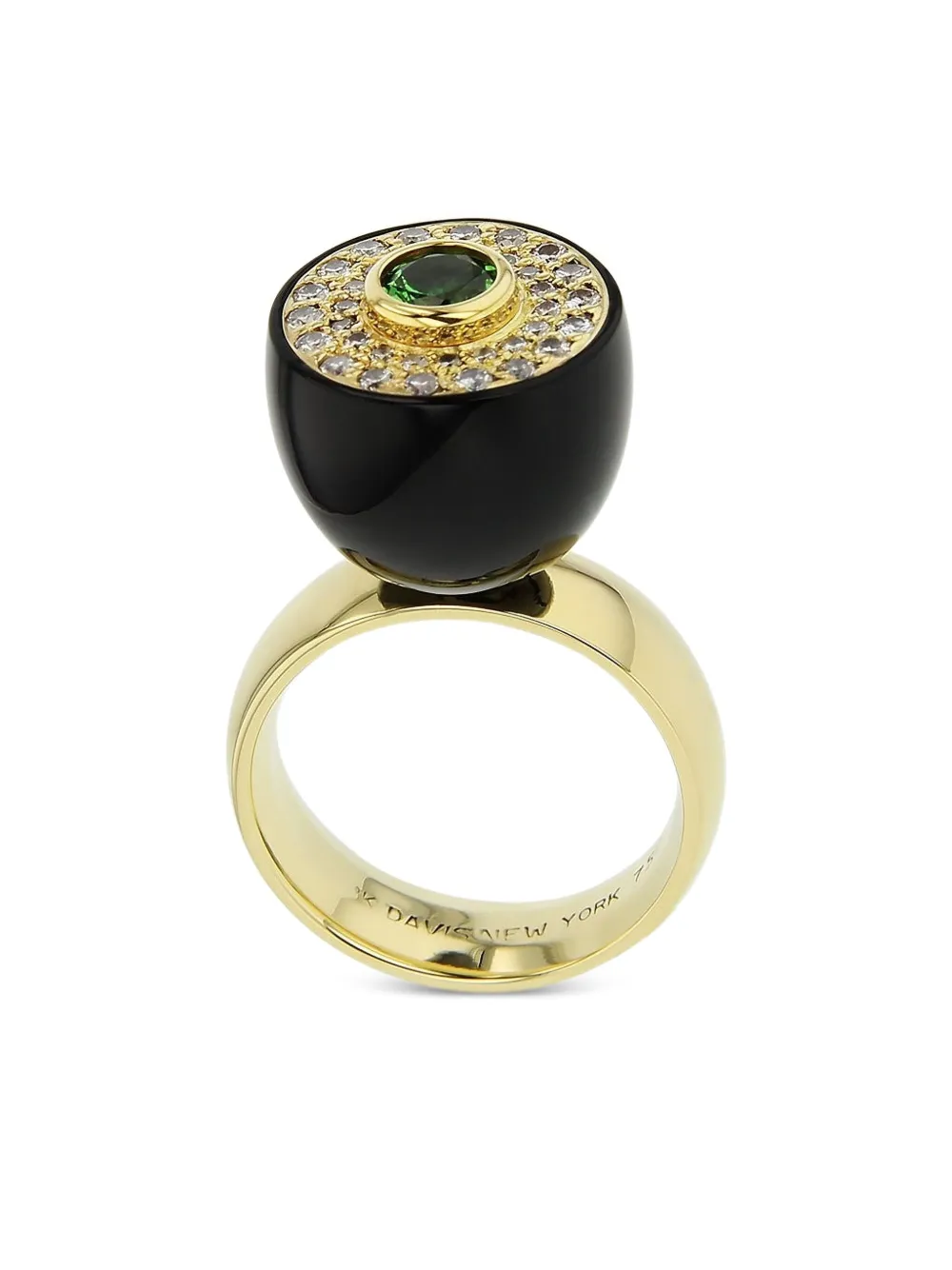 Mark Davis 18k Yellow Gold Bakelite Diamond And Garnet Ring In Gold