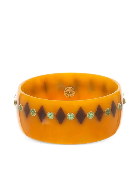 Mark Davis 18K yellow gold Garnet Bakelite bangle