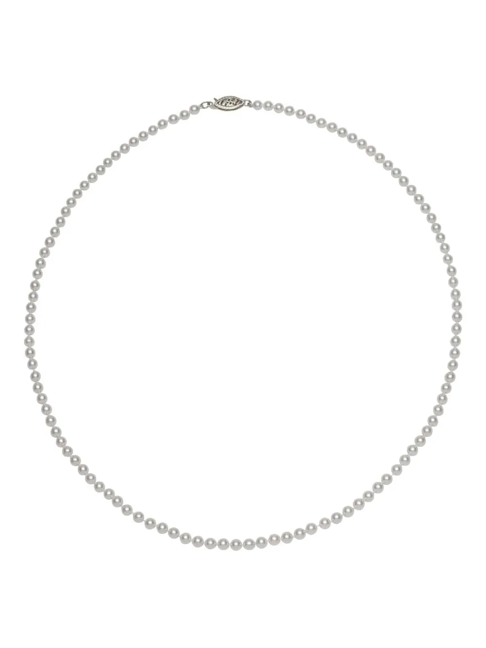 Baggins Collana in oro bianco 14 carati con perle Akoya - Argento